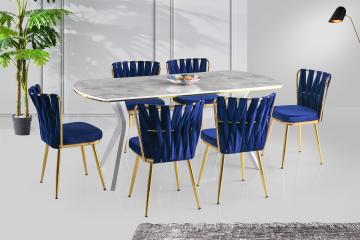 İkon Table & Kuşaklı Gold Metal Chair