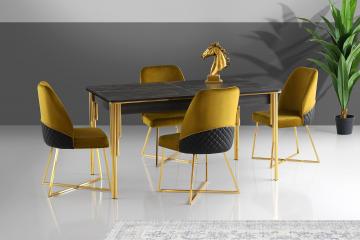 Damla Table & Madrid Gold Chair