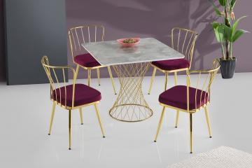 Kare İkon Table & Yıldız Gold Chair